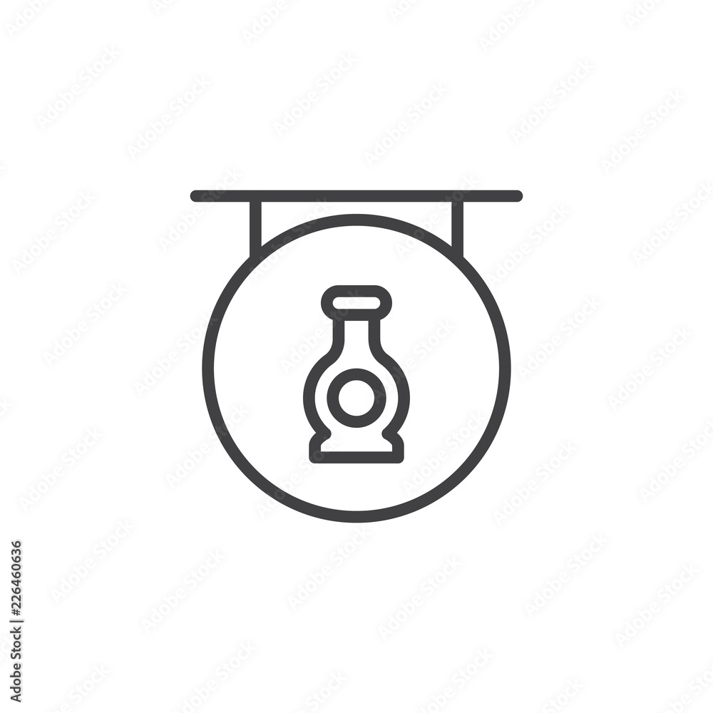 Museum gallery signboard outline icon. linear style sign for mobile concept and web design. simple line vector icon. Symbol, logo illustration. Pixel perfect vector graphics Museum gallery signboard outline icon. linear style sign for mobile concept and web design. simple line vector icon. Symbol, logo illustration. Pixel perfect vector graphics