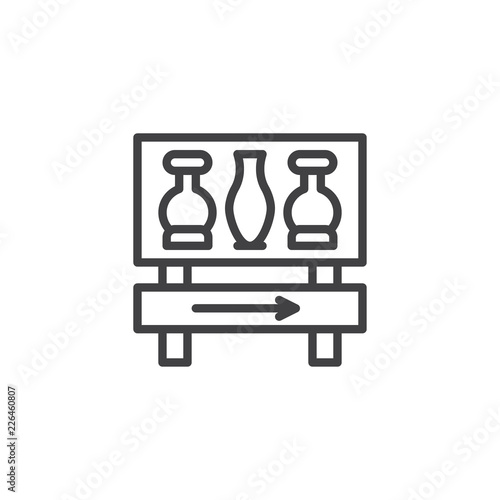 Museum guidepost outline icon. linear style sign for mobile concept and web design. simple line vector icon. Symbol, logo illustration. Pixel perfect vector graphics