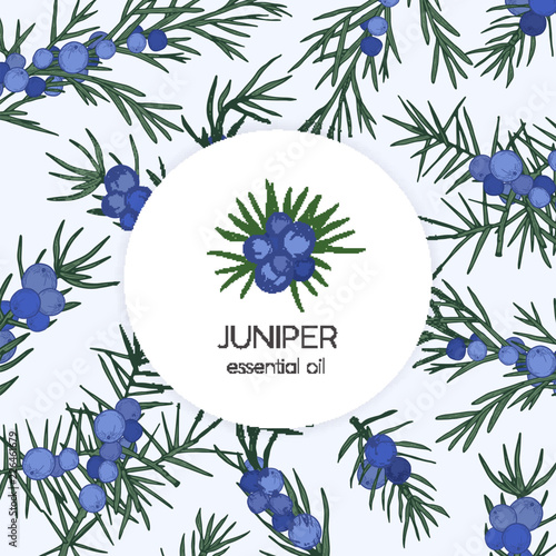 Juniper essential oil label or tag template