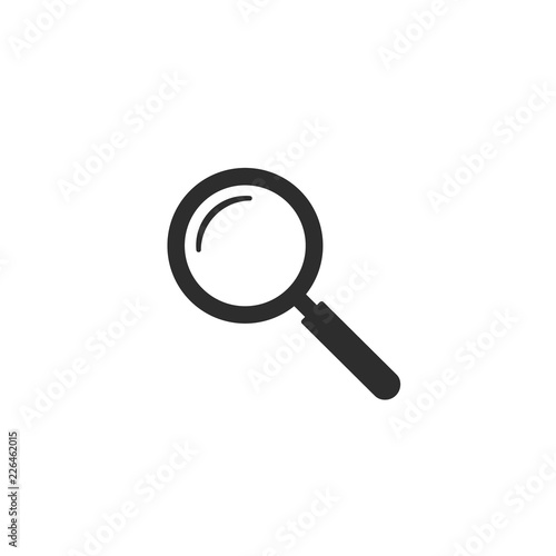 Magnifying glass icon, vector magnifier or loupe sign.