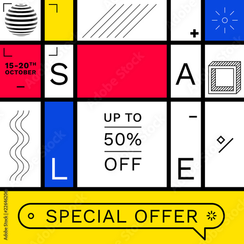 Quadro em tela Modern Promotion Square Web Banners
