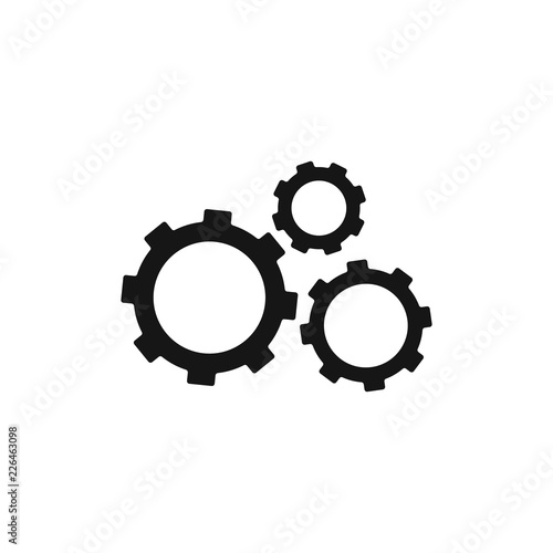 Settings icon with additional gears icon, vector illustration.