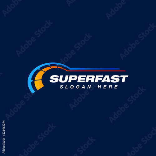 speed indicator vector logo design. speedometer symbol design template