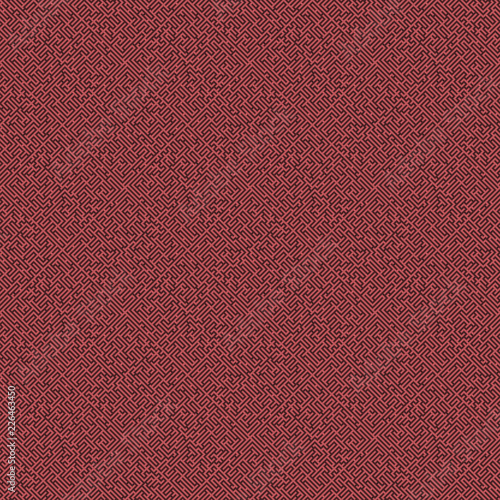 Labyrinth background. Geometric irregular backdrop. Abstract red seamless line maze pattern. 