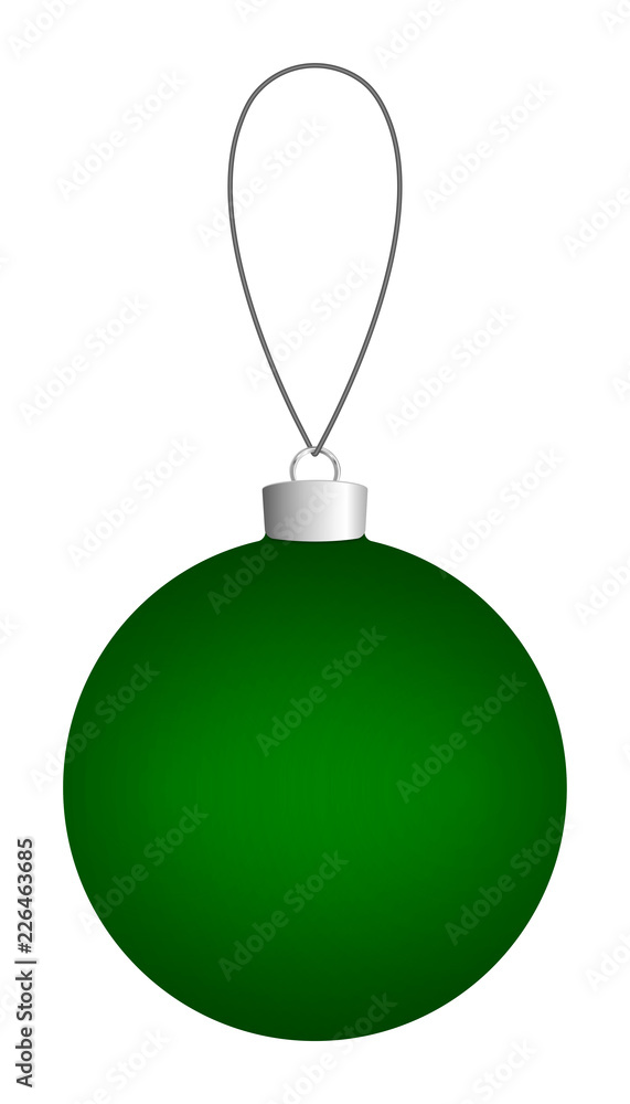 Green Christmas ball hanging on a thread. Vector EPS 10 Green Christmas ball hanging on a thread. Vector EPS 10
