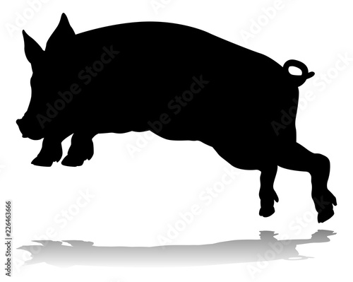 A pig silhouette farm animal graphic