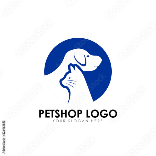 pet shop logo design template. pet home logo design vector icon