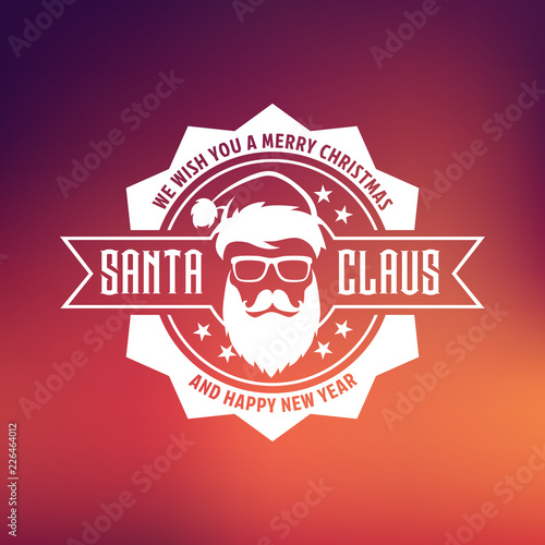 Christmas vector hipster Santa Claus 