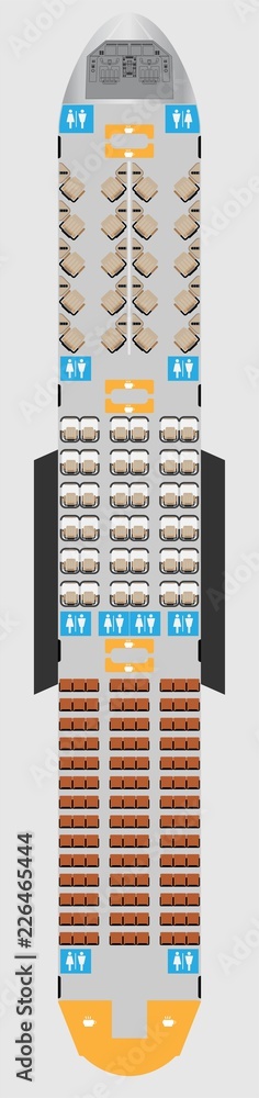 Wide body Aircraft Seat Map