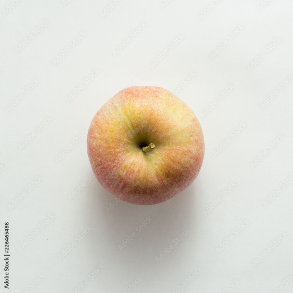 Fresh apple on white background, top view Fresh apple on white background, top view