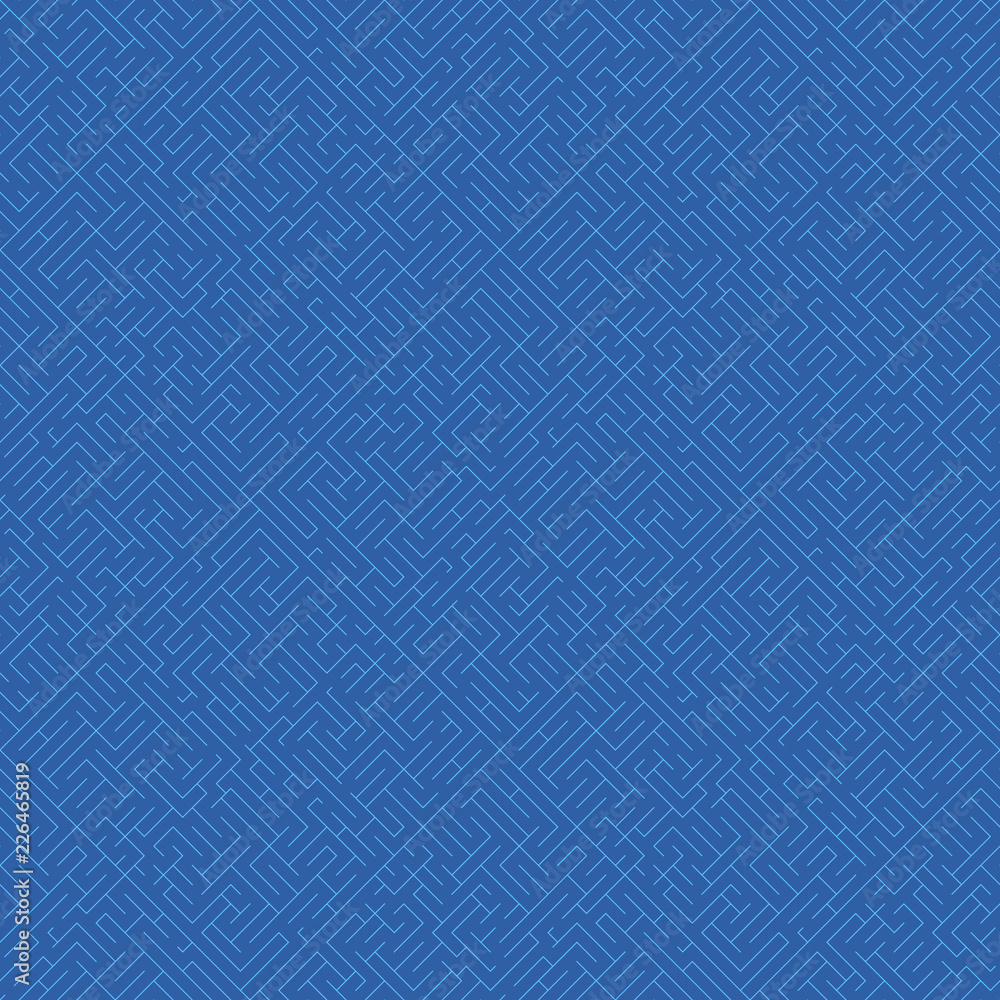 Labyrinth background. Geometric irregular backdrop. Abstract blue seamless line maze pattern. Labyrinth background. Geometric irregular backdrop. Abstract blue seamless line maze pattern.