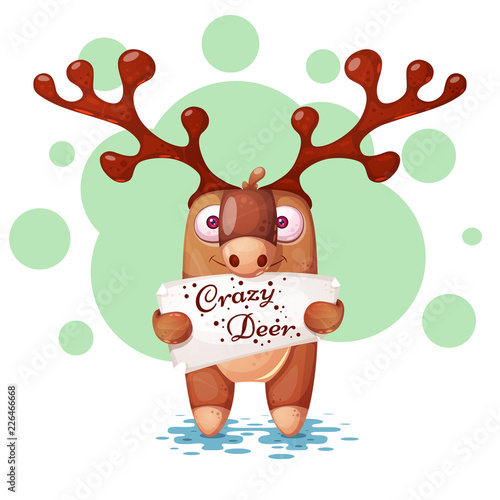 Funny  cute  paper deer characters Vector eps 10