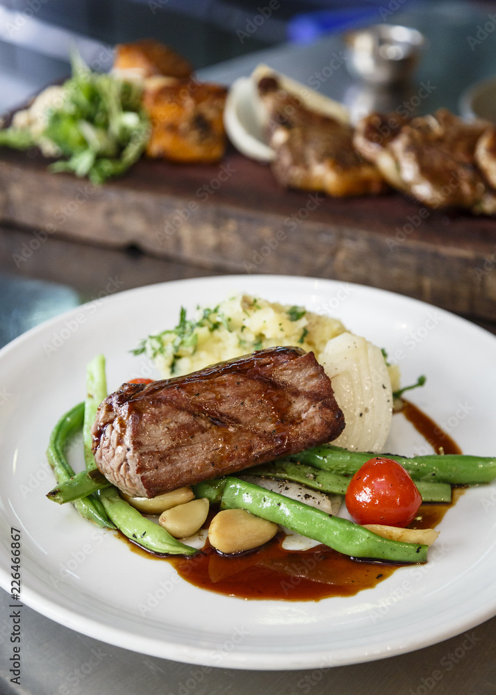 Entrecote steak at a restaurant, Jerusalem, Israel. Entrecote steak at a restaurant, Jerusalem, Israel.