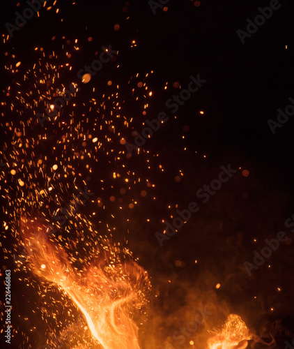 Burning sparks flying. Beau...