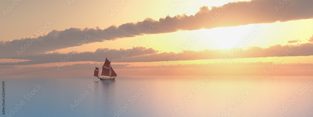 Segelboot in der Ferne Segelboot in der Ferne