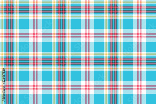 Turquoise plaid check fabric seamless pattern