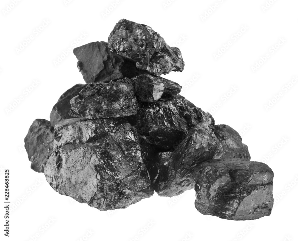 pile of coal isolated on white background