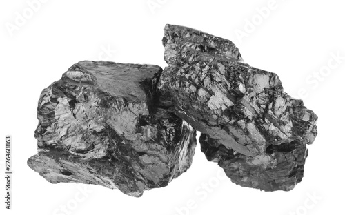 pile of coal isolated on white background