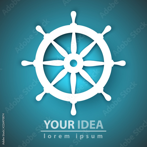 Steering wheel, handwheel -flat shadow icon. Vector eps 10