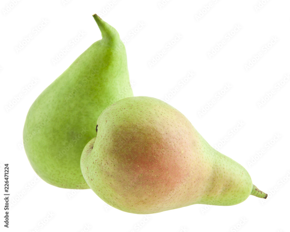 green pears isolated on white background. As an element of packaging design. green pears isolated on white background. As an element of packaging design.