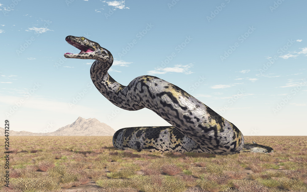 Obraz premium Prähistorische Riesenschlange Titanoboa
