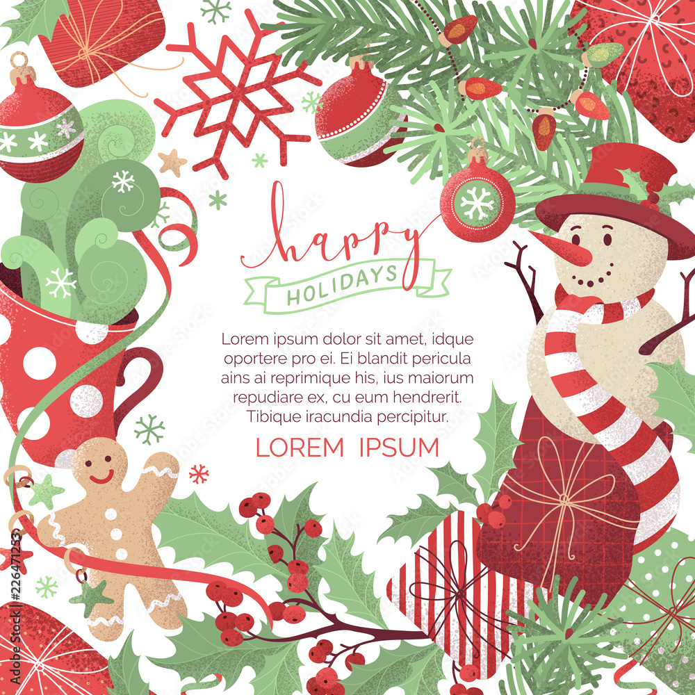 Fototapeta premium Vector Christmas background.