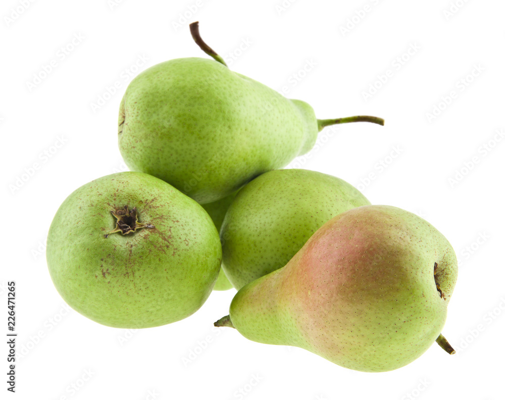 green pears isolated on white background. As an element of packaging design. green pears isolated on white background. As an element of packaging design.