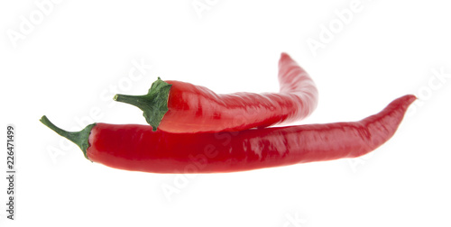 red hot chili pepper isolated on white background. As an element of packaging design.