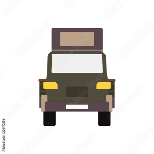 Commercial Delivery Van, Cargo Truck isolated on white illustration