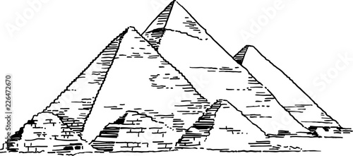 Pyramids of Giza Vector Drawing