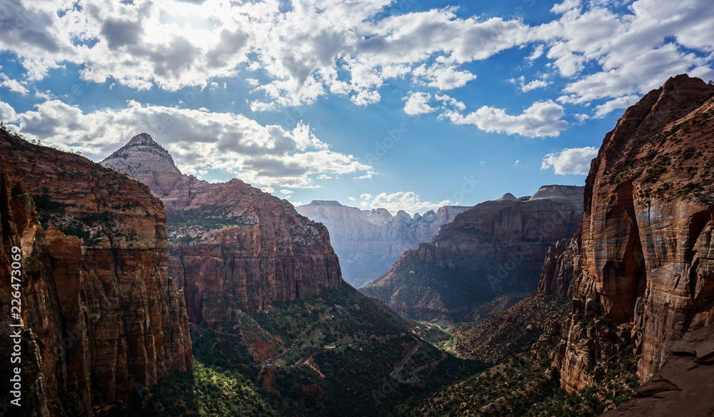 The Zion Overlook Point, Zion National Park, Utah.