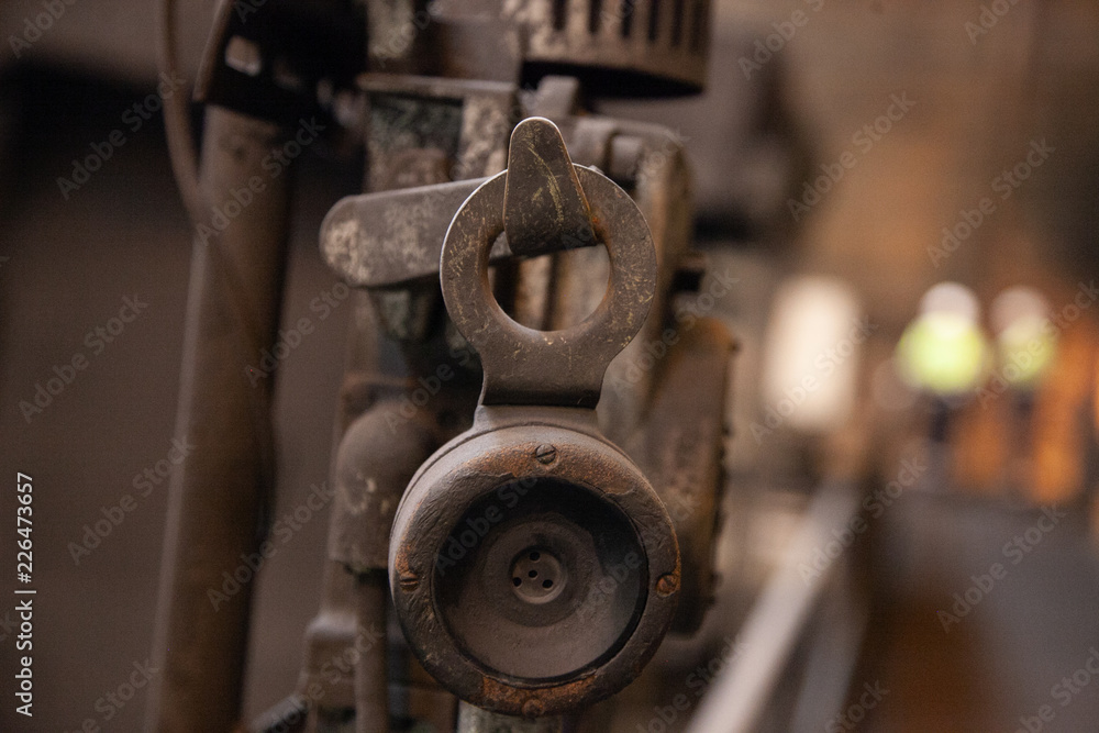 detail of an old sewing machine