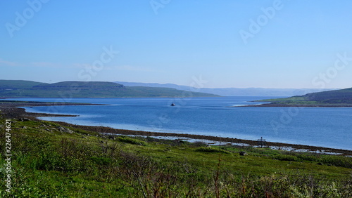 panoramic view of the coast of a northern bay