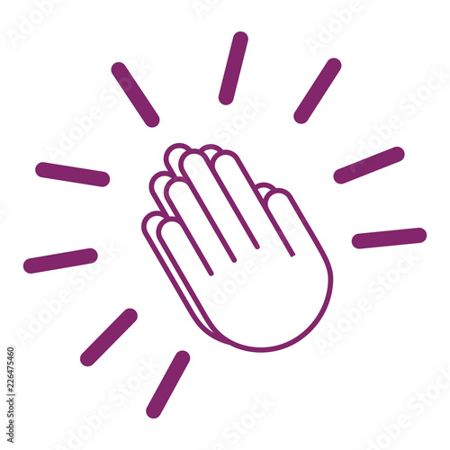 Beten Hände falten - Icon, Symbol, Piktogramm, grafisches Element - outline - Vektor - violett 