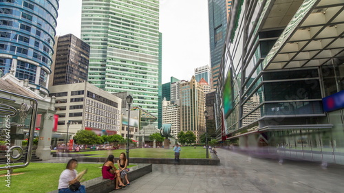 Photography Skyscraper towers at Raffles Place in Singapore Financial Centre
