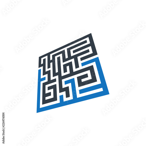 Abstract maze concept design logo.