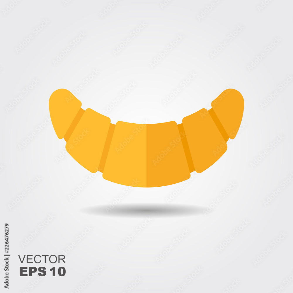 Croissant icon with shadow. Flat vector illustration Croissant icon with shadow. Flat vector illustration