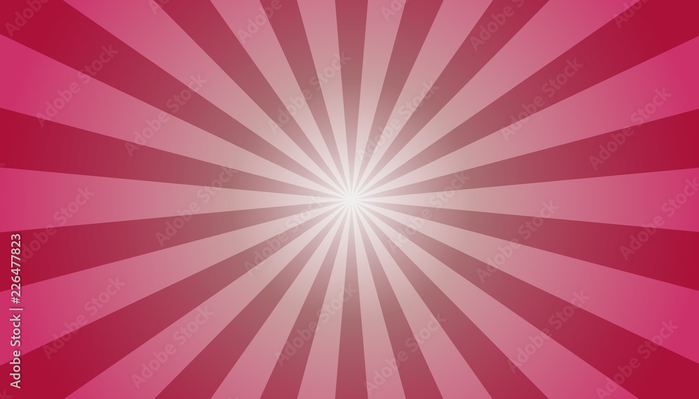 Fototapeta premium Pink Sunburst Background - Bright Vector Illustration