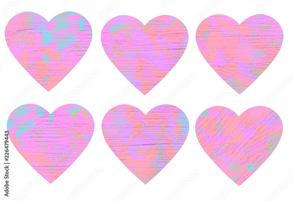 Bundle of dynamic hearts made of energy lines. For creativity, ideas, backgrounds, valentine days, mother's day, postcards, icons, posters.