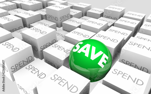 Φωτογραφία Save Vs Spend Budget Money Savings 3d Illustration