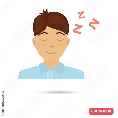 Sleeping guy color flat icon
