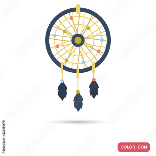 Dream catcher color flat icon