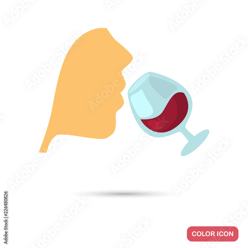 Wine tasting color flat icon