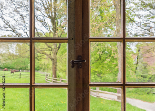 The window of an old farmhouse  inside