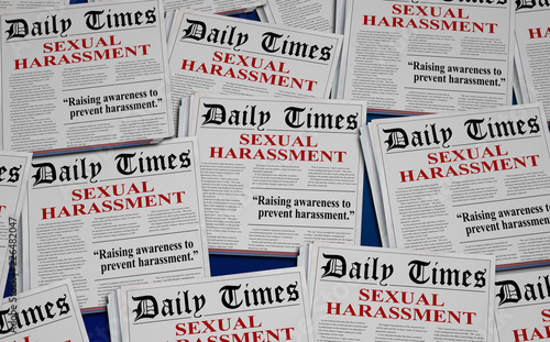 фотографія Sexual Harassment Awareness #metoo Newspaper Headlines 3d Illustration