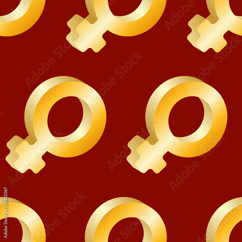 seamless pattern - golden gender symbol3