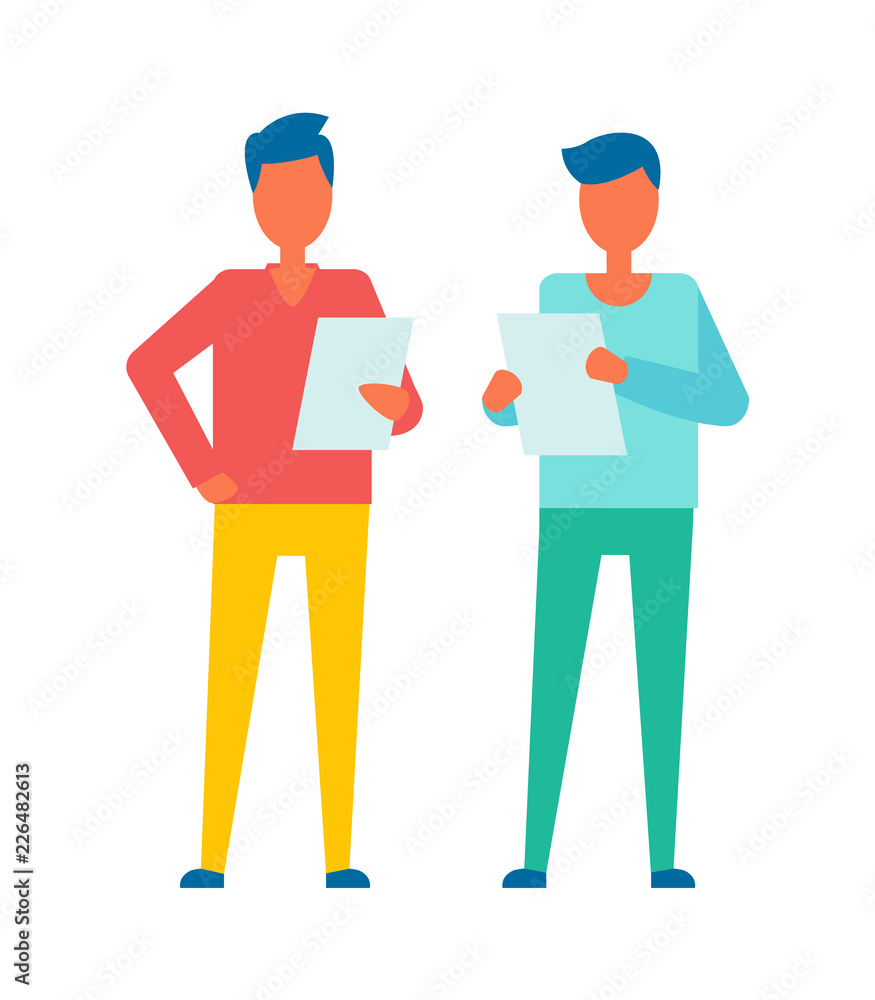 People Reading Publications Vector Illustration People Reading Publications Vector Illustration
