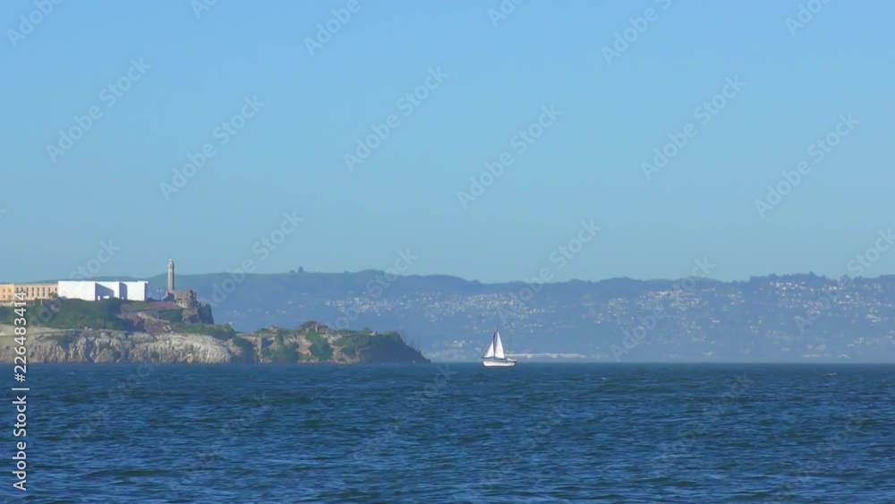 Alcatraz Island as seen from Chrissy Field in San Francisco, California, USA. Alcatraz Island as seen from Chrissy Field in San Francisco, California, USA.