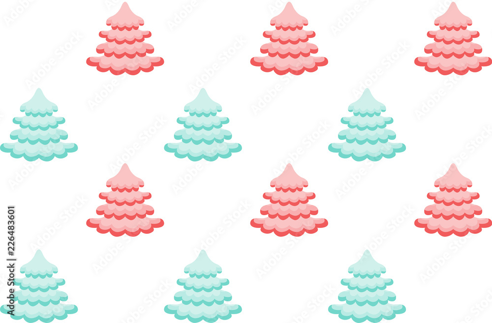 Obraz premium winter christmas pine tree seamless pattern background