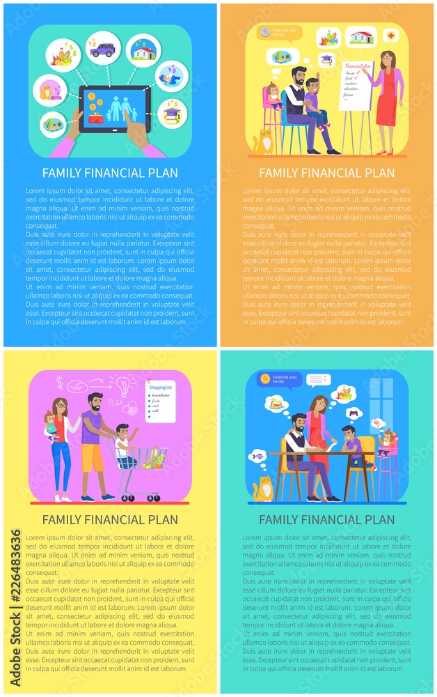 Obraz premium Family Financial Planners Vector Illustration
